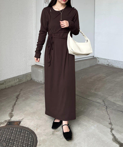 【CAPRICIEUX LE'MAGE】拼接不對稱連衣裙