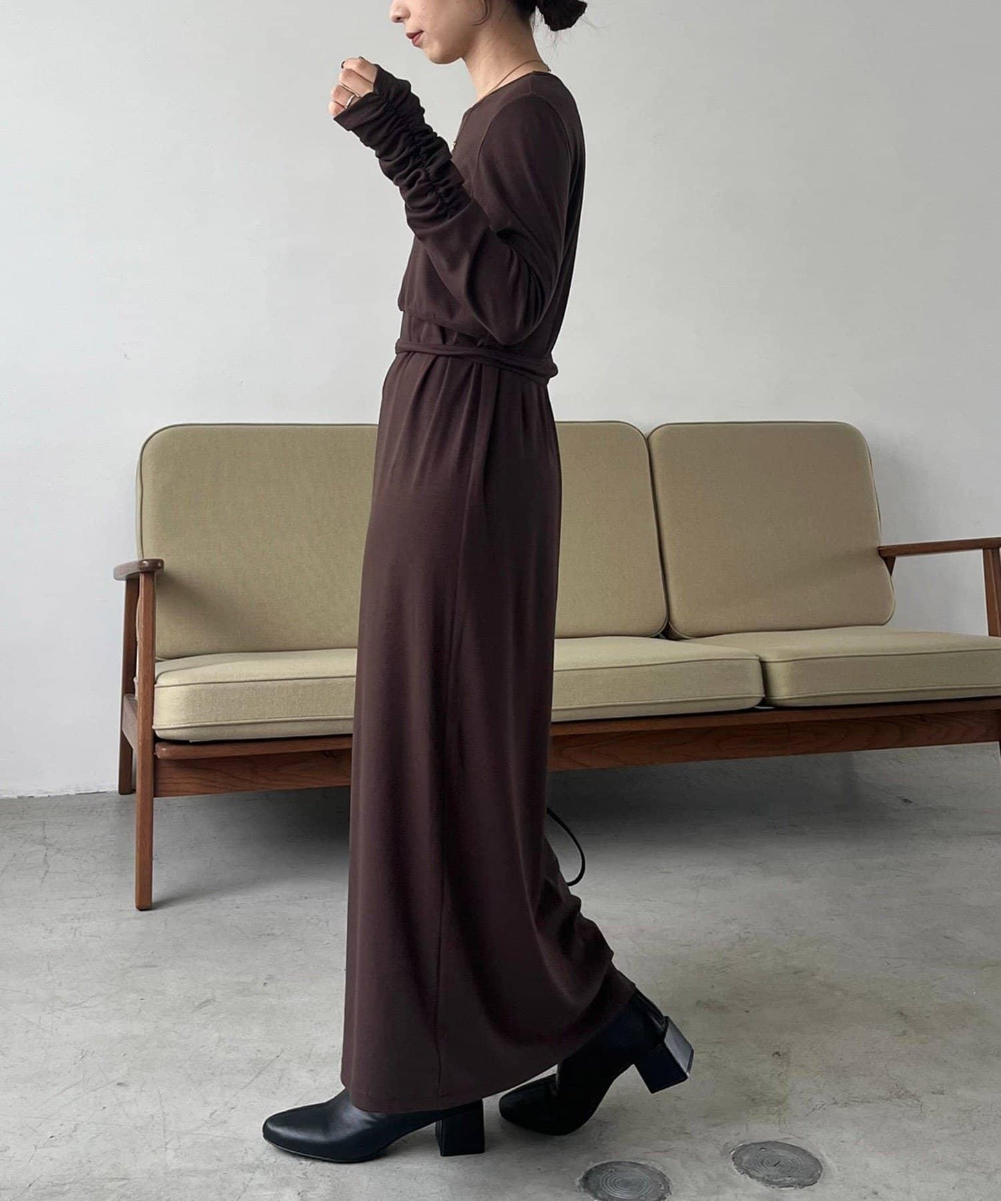 【CAPRICIEUX LE'MAGE】拼接不對稱連衣裙