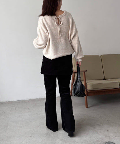 【前後兩穿】柔軟蓬鬆兩穿V領針織衫