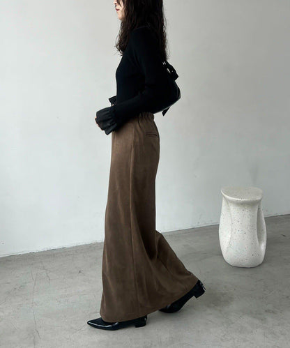 麂皮拉鍊半身裙