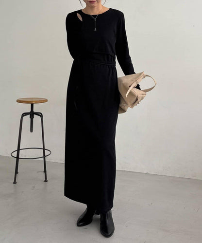 【CAPRICIEUX LE'MAGE】拼接不對稱連衣裙