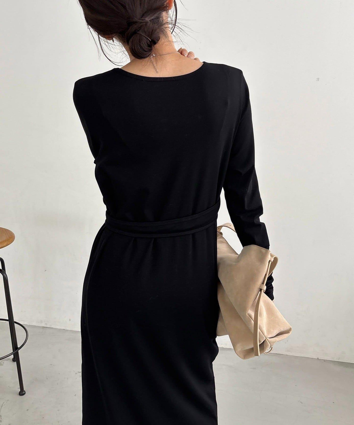 【CAPRICIEUX LE'MAGE】拼接不對稱連衣裙