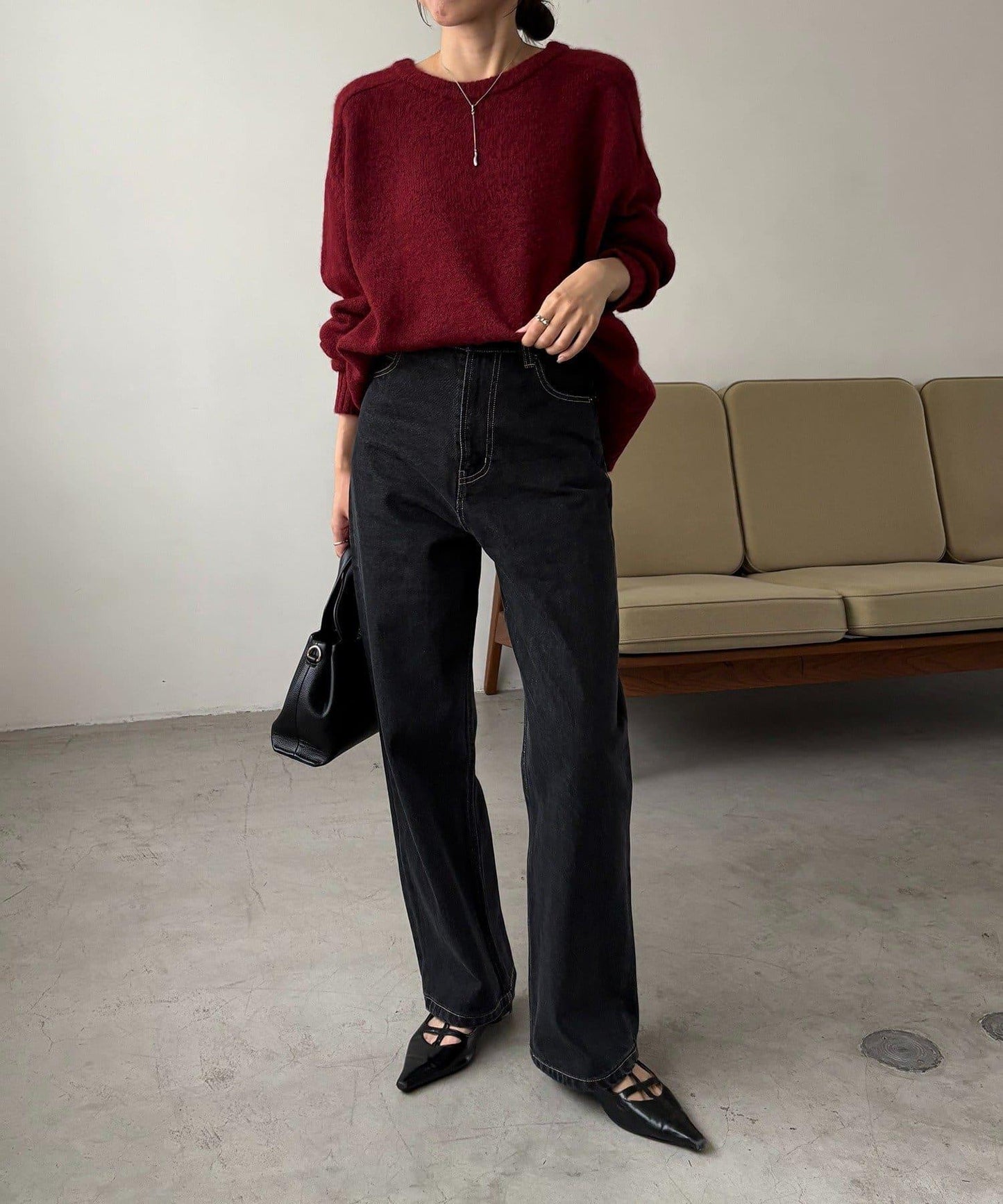 【前後兩穿】柔軟蓬鬆兩穿V領針織衫