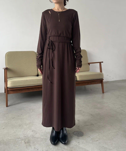 【CAPRICIEUX LE'MAGE】拼接不對稱連衣裙