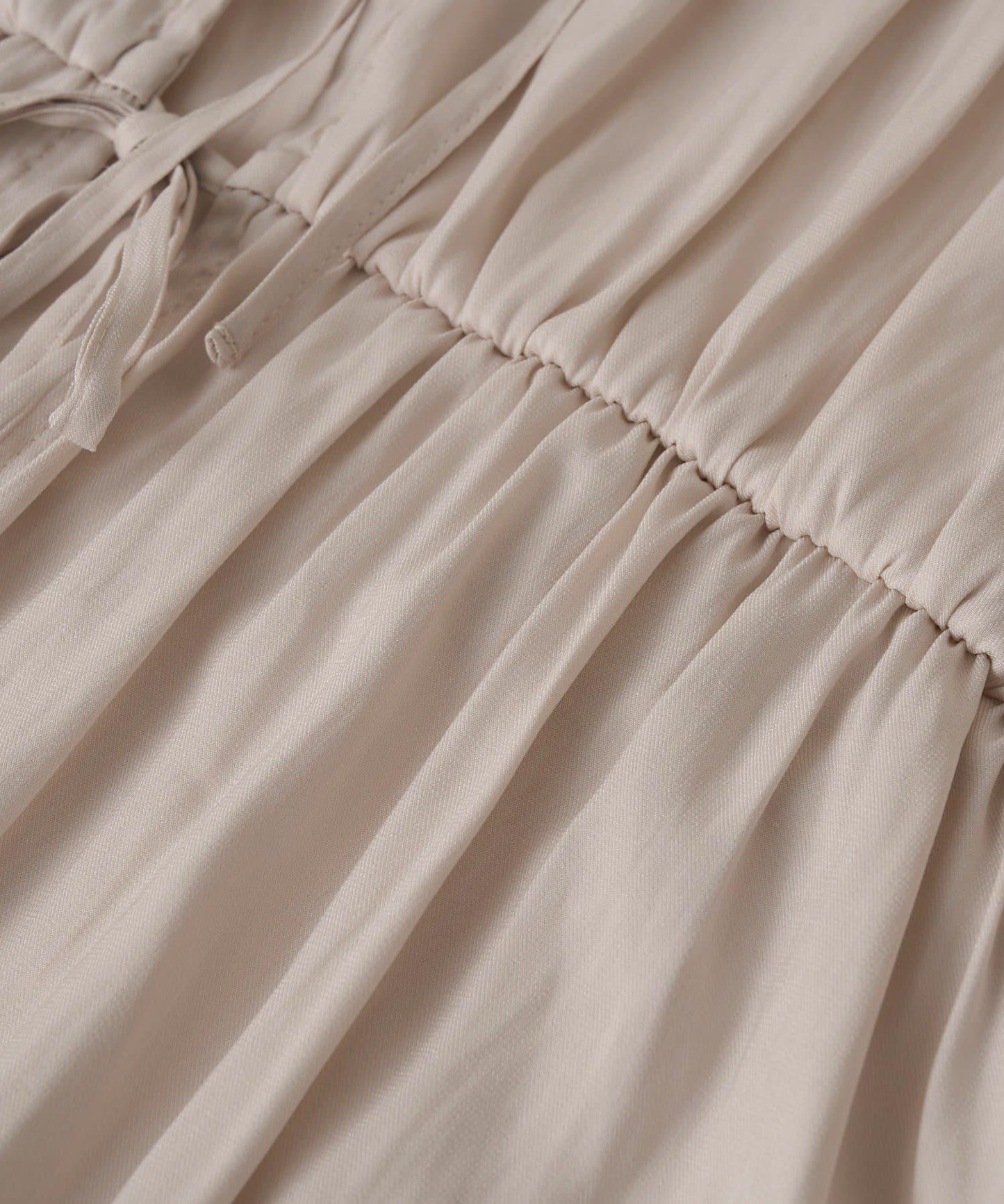 【2WAY款式】抽繩褶皺斜紋襯衫