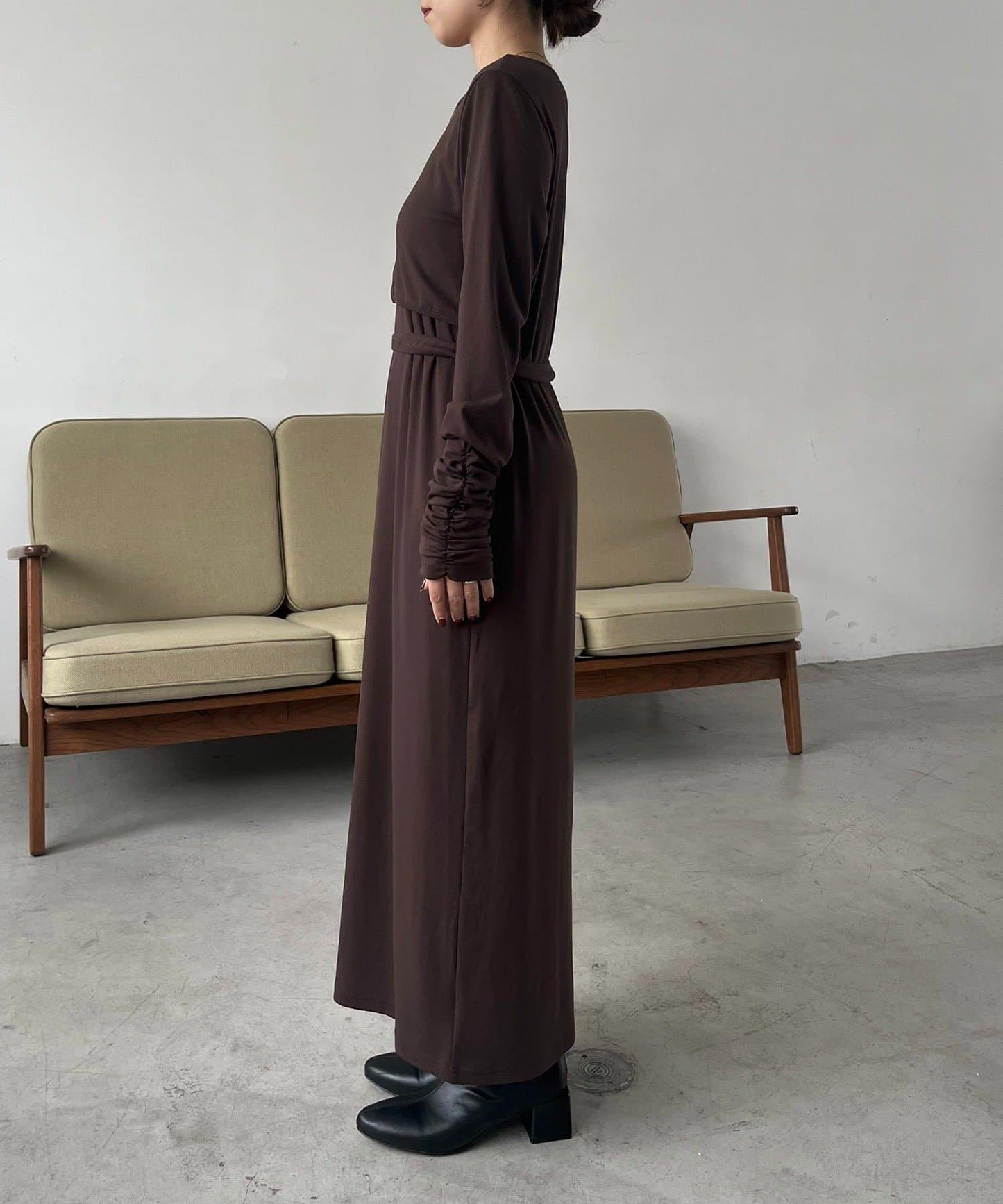 【CAPRICIEUX LE'MAGE】拼接不對稱連衣裙