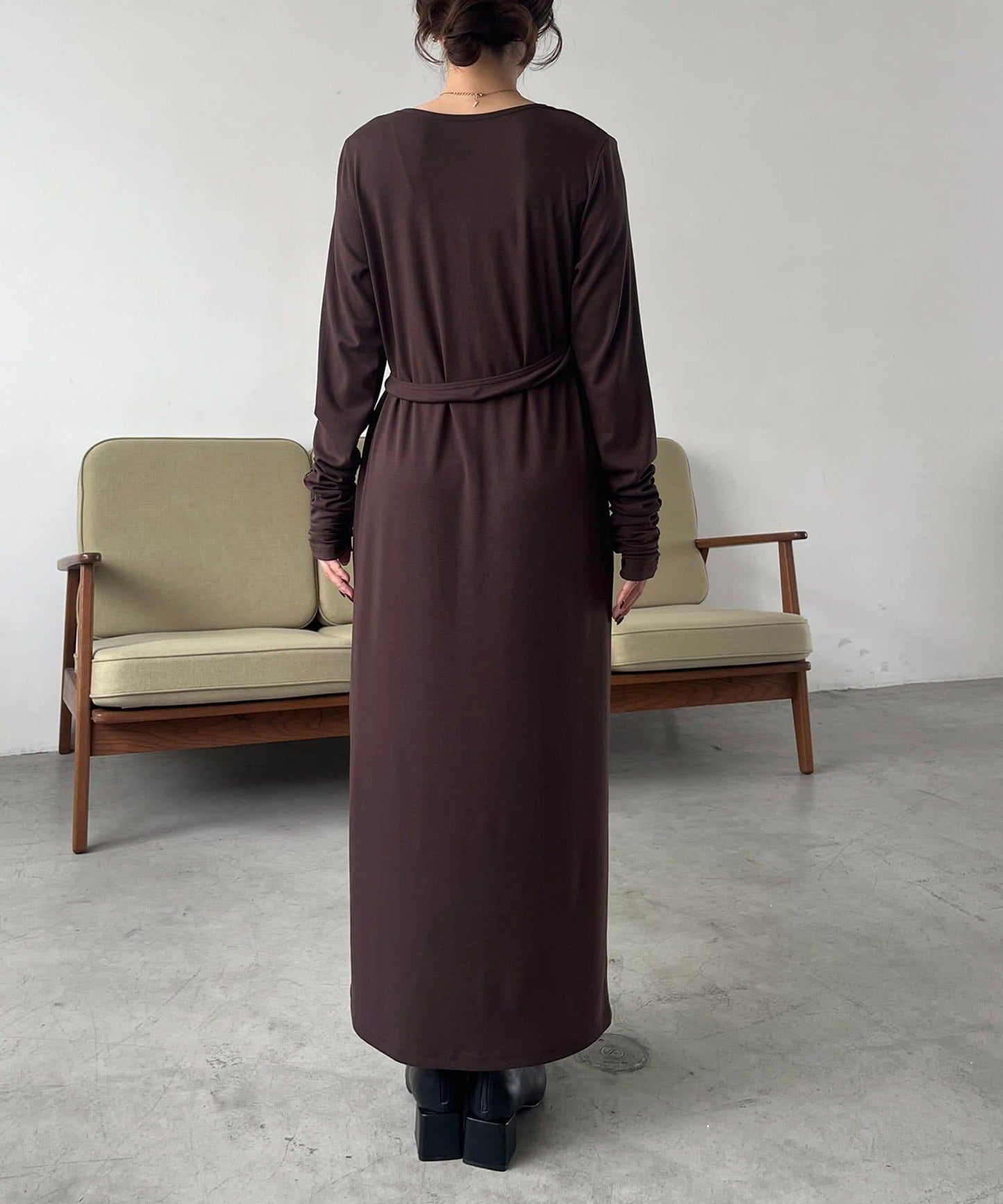 【CAPRICIEUX LE'MAGE】拼接不對稱連衣裙