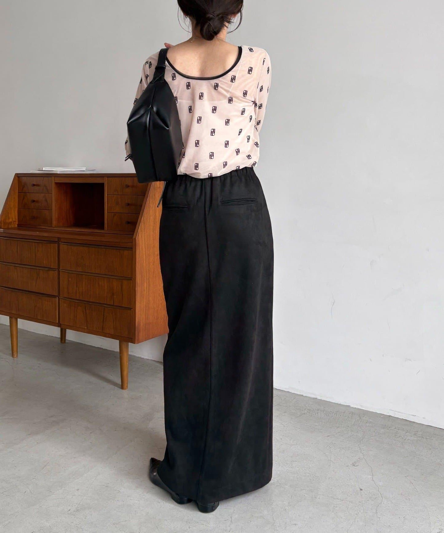 麂皮拉鍊半身裙