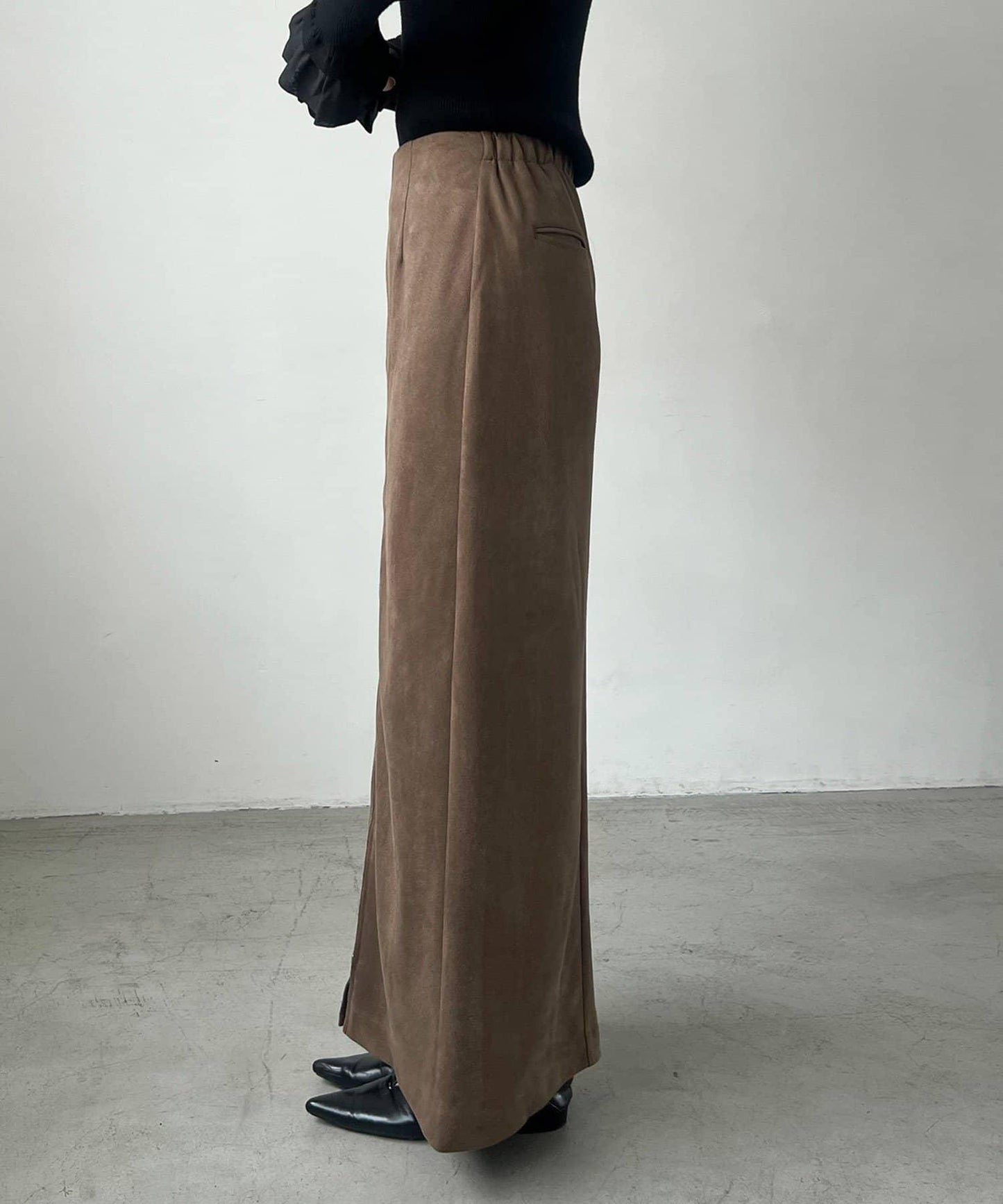 麂皮拉鍊半身裙