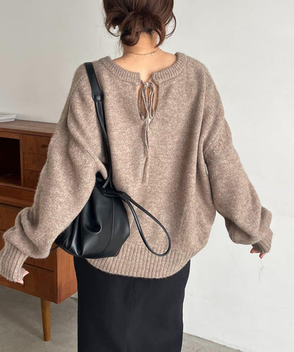 【前後兩穿】柔軟蓬鬆兩穿V領針織衫