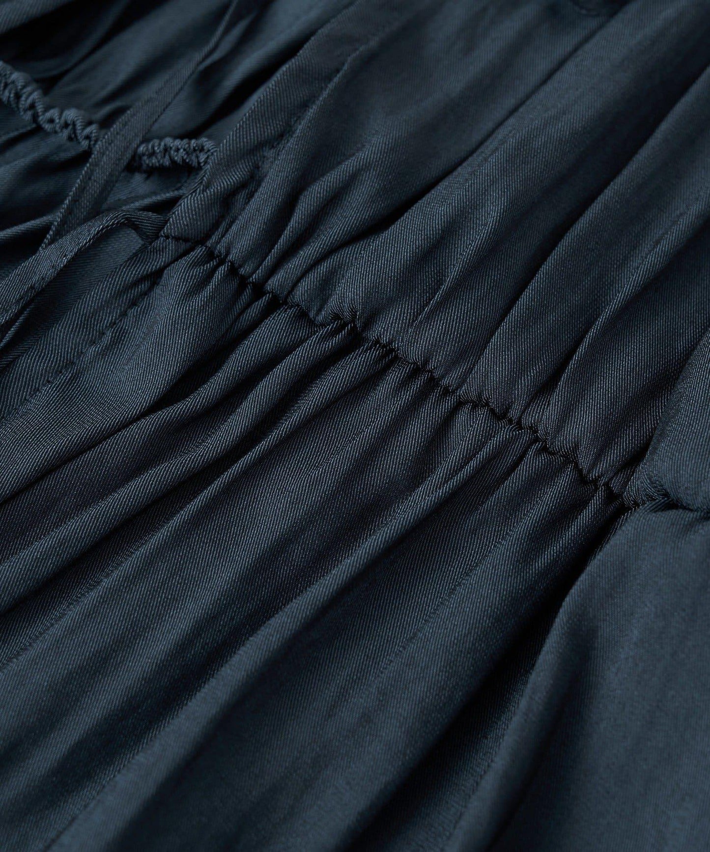 【2WAY款式】抽繩褶皺斜紋襯衫