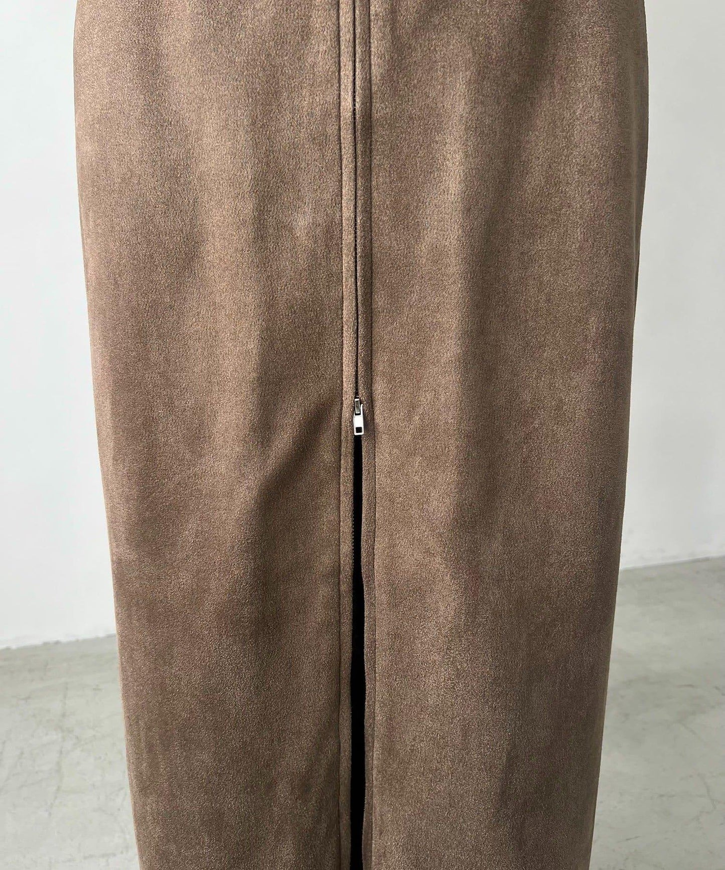 麂皮拉鍊半身裙