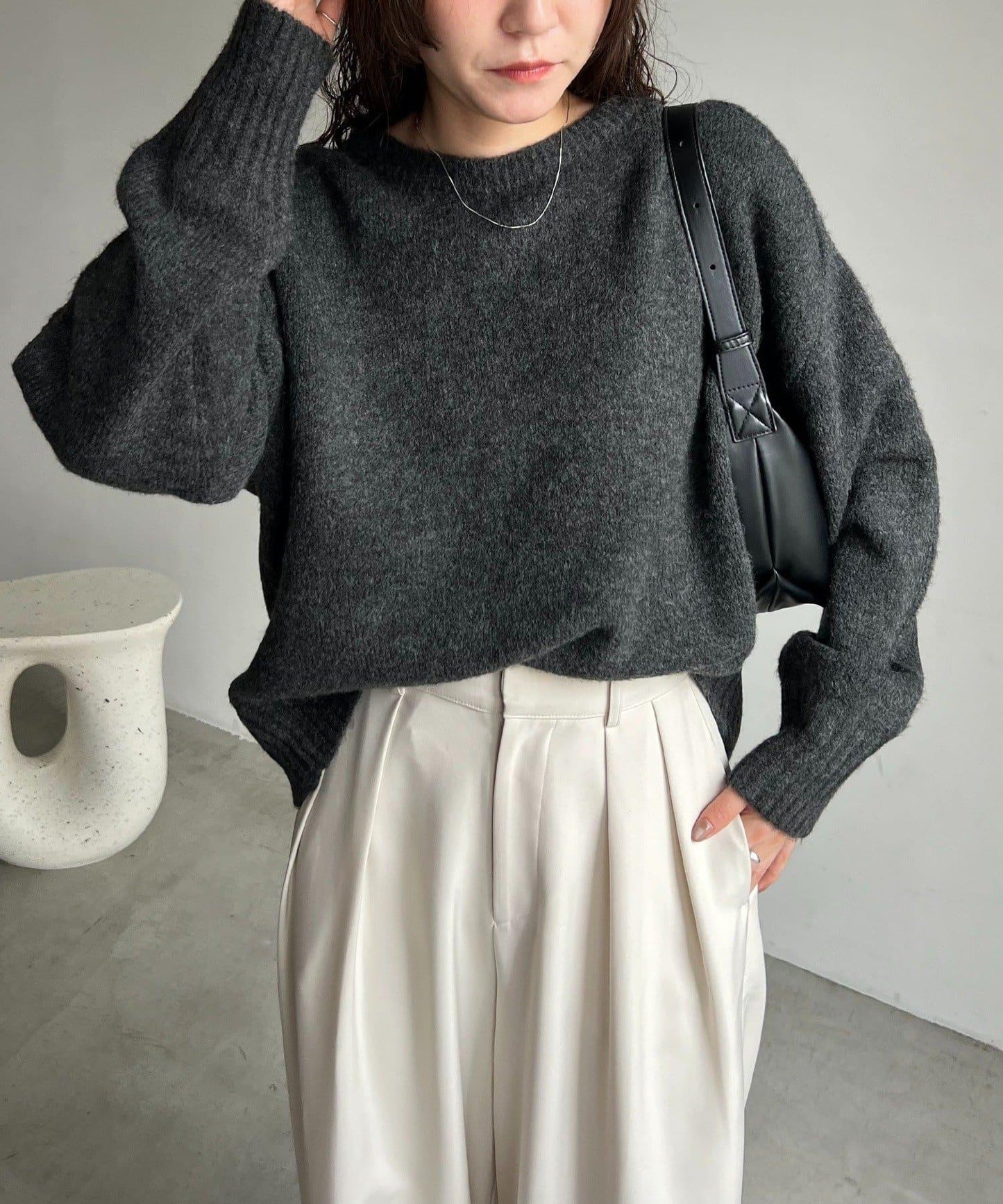 【前後兩穿】柔軟蓬鬆兩穿V領針織衫