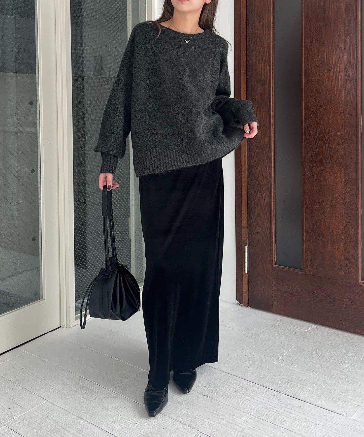 【前後兩穿】柔軟蓬鬆兩穿V領針織衫