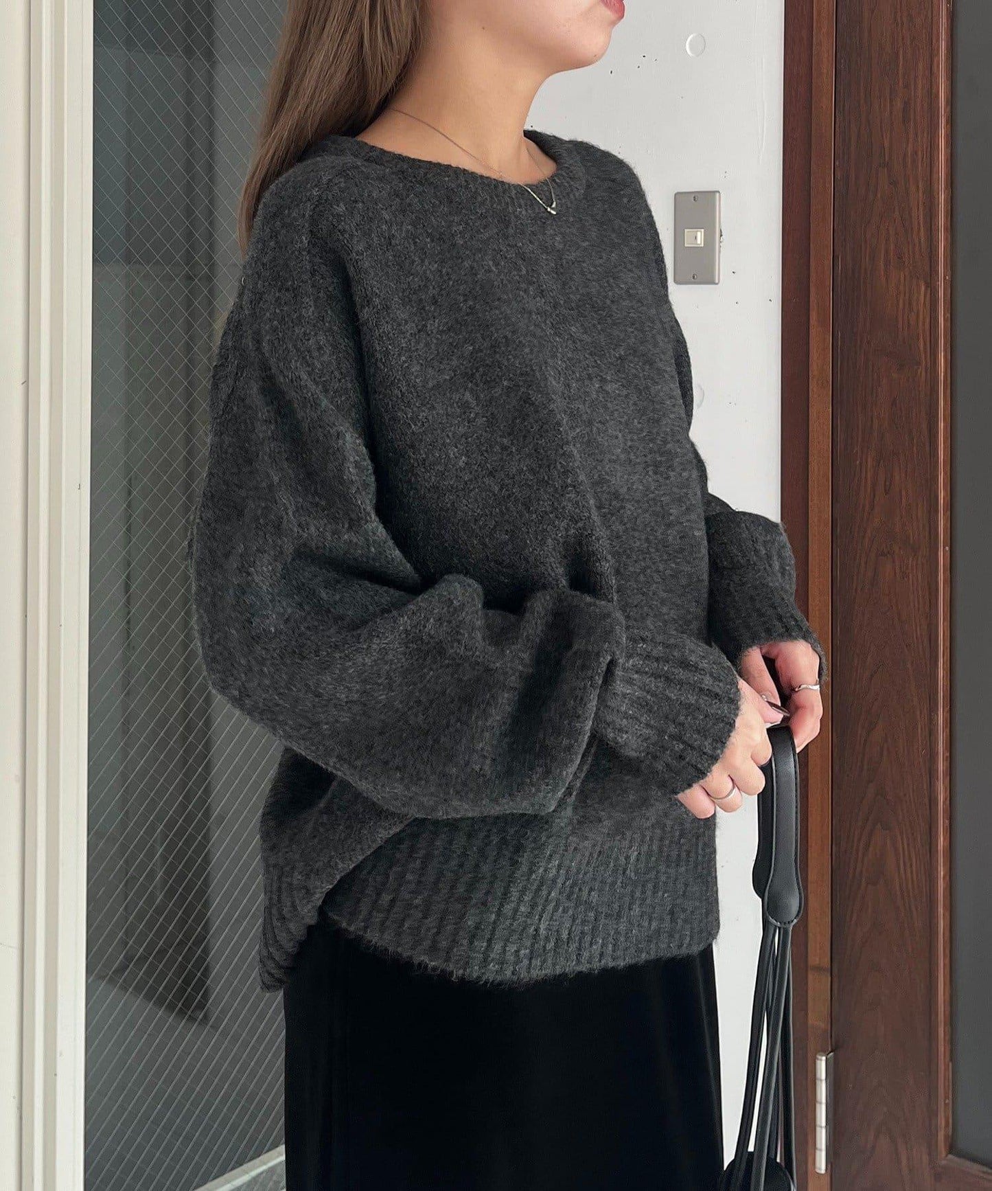 【前後兩穿】柔軟蓬鬆兩穿V領針織衫