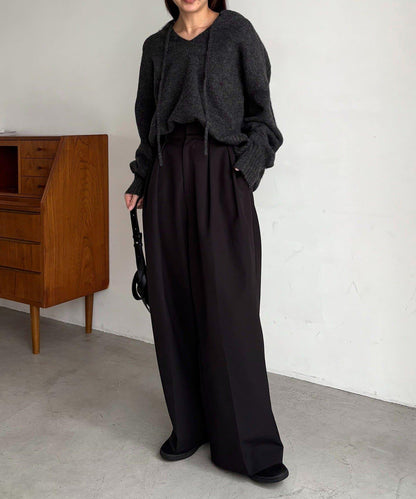 【前後兩穿】柔軟蓬鬆兩穿V領針織衫