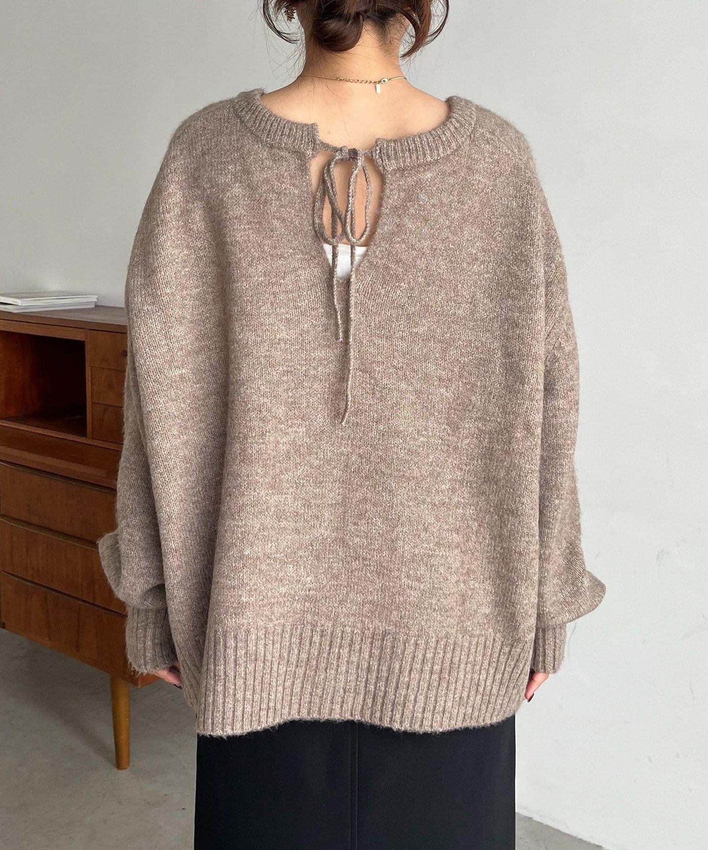 【前後兩穿】柔軟蓬鬆兩穿V領針織衫