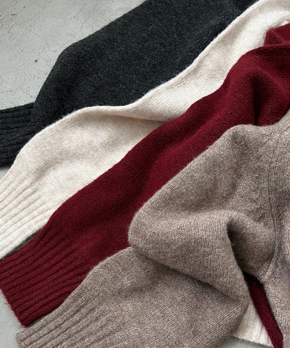 【前後兩穿】柔軟蓬鬆兩穿V領針織衫