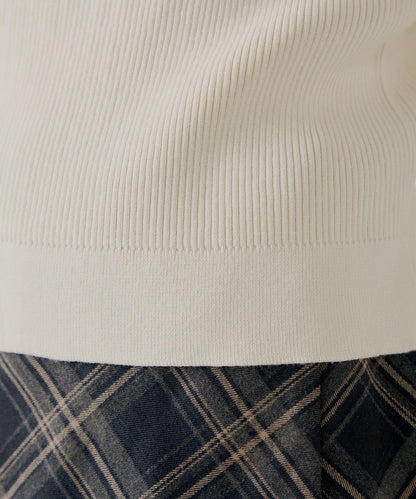 【SALON by Chico】喇叭袖不規則羅紋紐釦針織衫