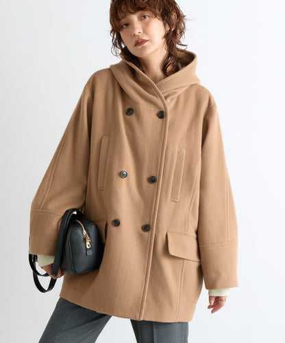 【臉部周圍華麗】海狸絨連帽大衣