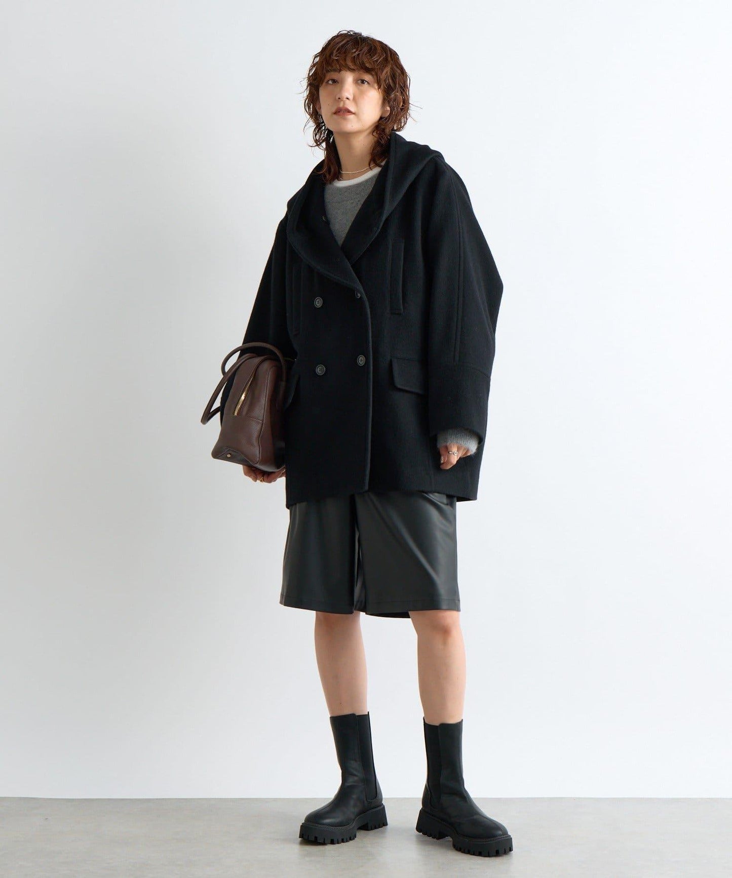 【臉部周圍華麗】海狸絨連帽大衣