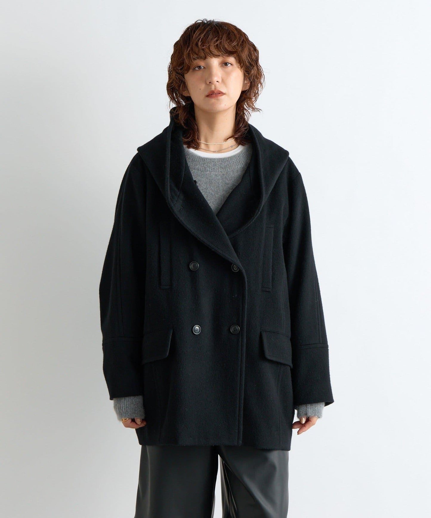 【臉部周圍華麗】海狸絨連帽大衣