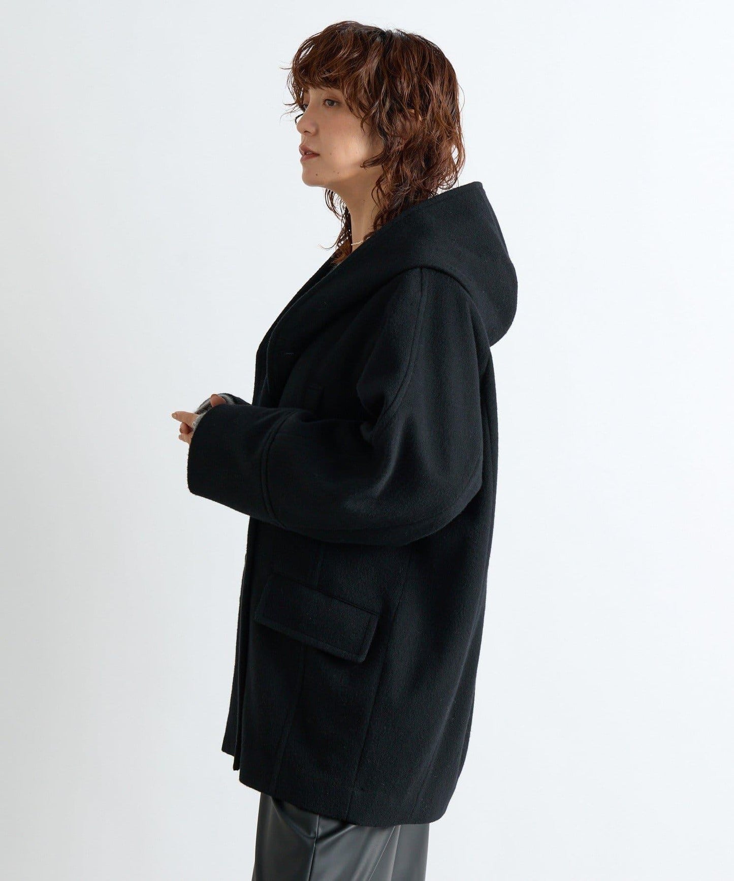 【臉部周圍華麗】海狸絨連帽大衣