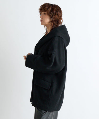 【臉部周圍華麗】海狸絨連帽大衣