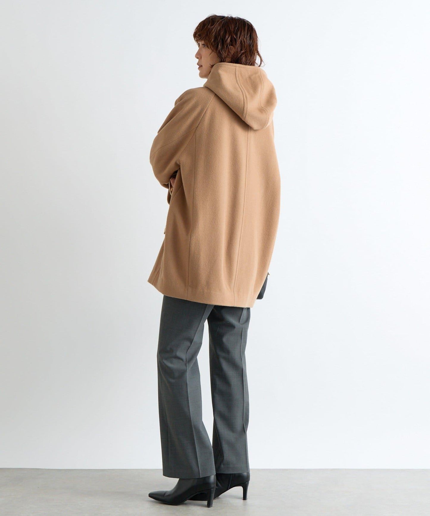 【臉部周圍華麗】海狸絨連帽大衣