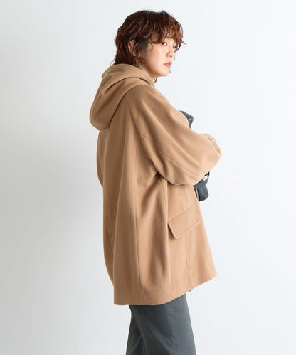 【臉部周圍華麗】海狸絨連帽大衣