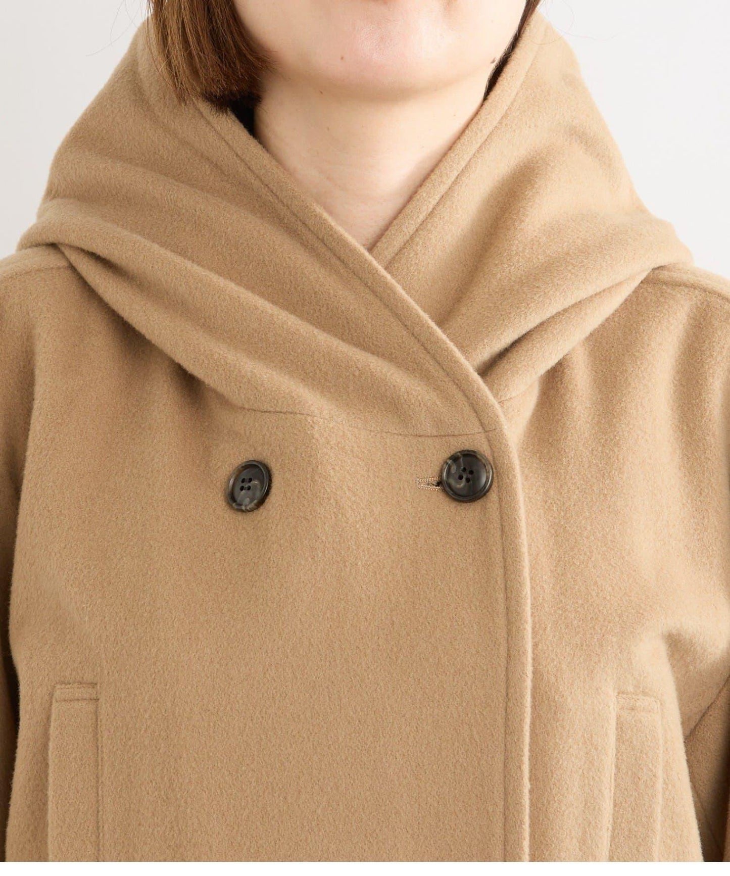 【臉部周圍華麗】海狸絨連帽大衣