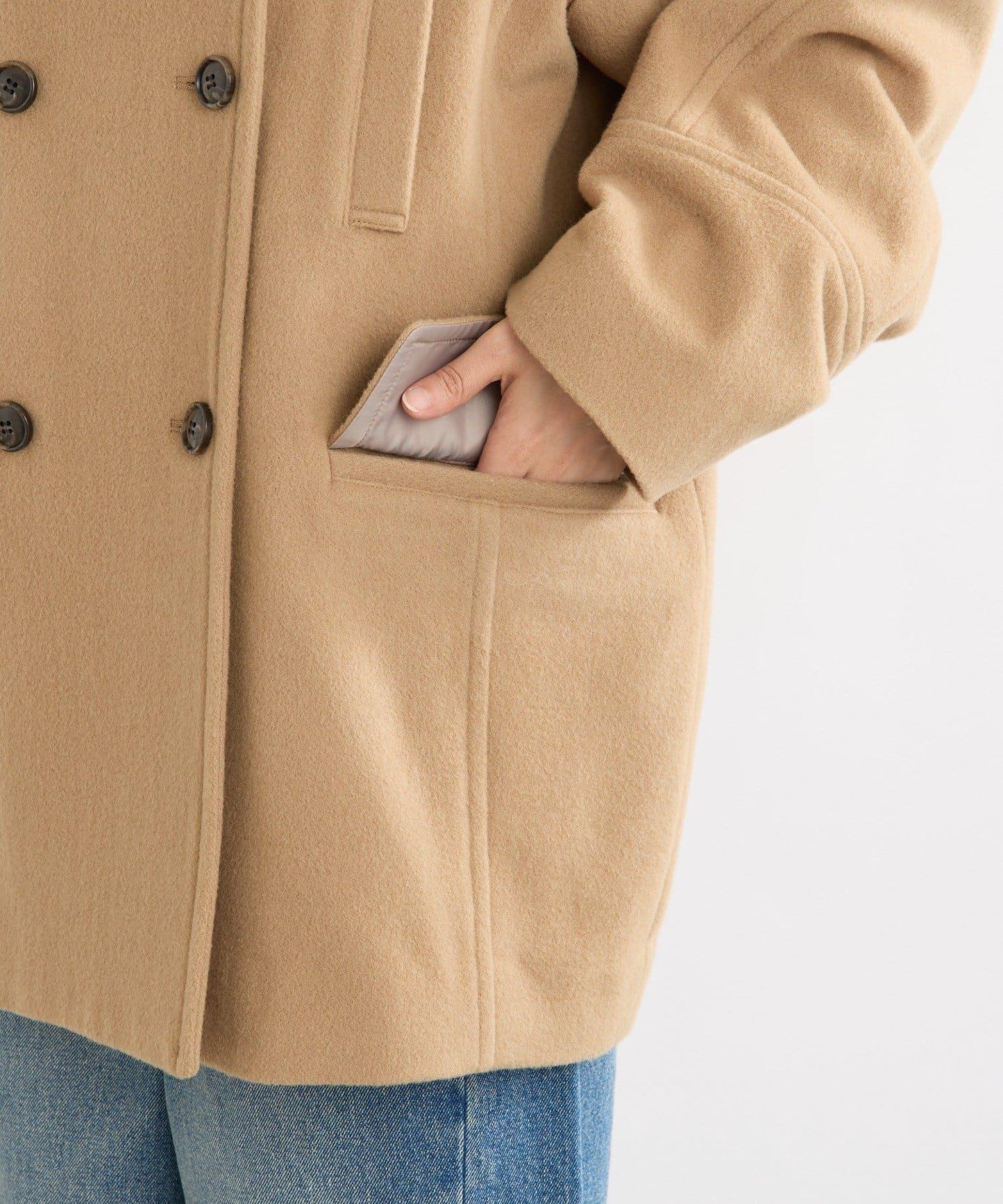 【臉部周圍華麗】海狸絨連帽大衣