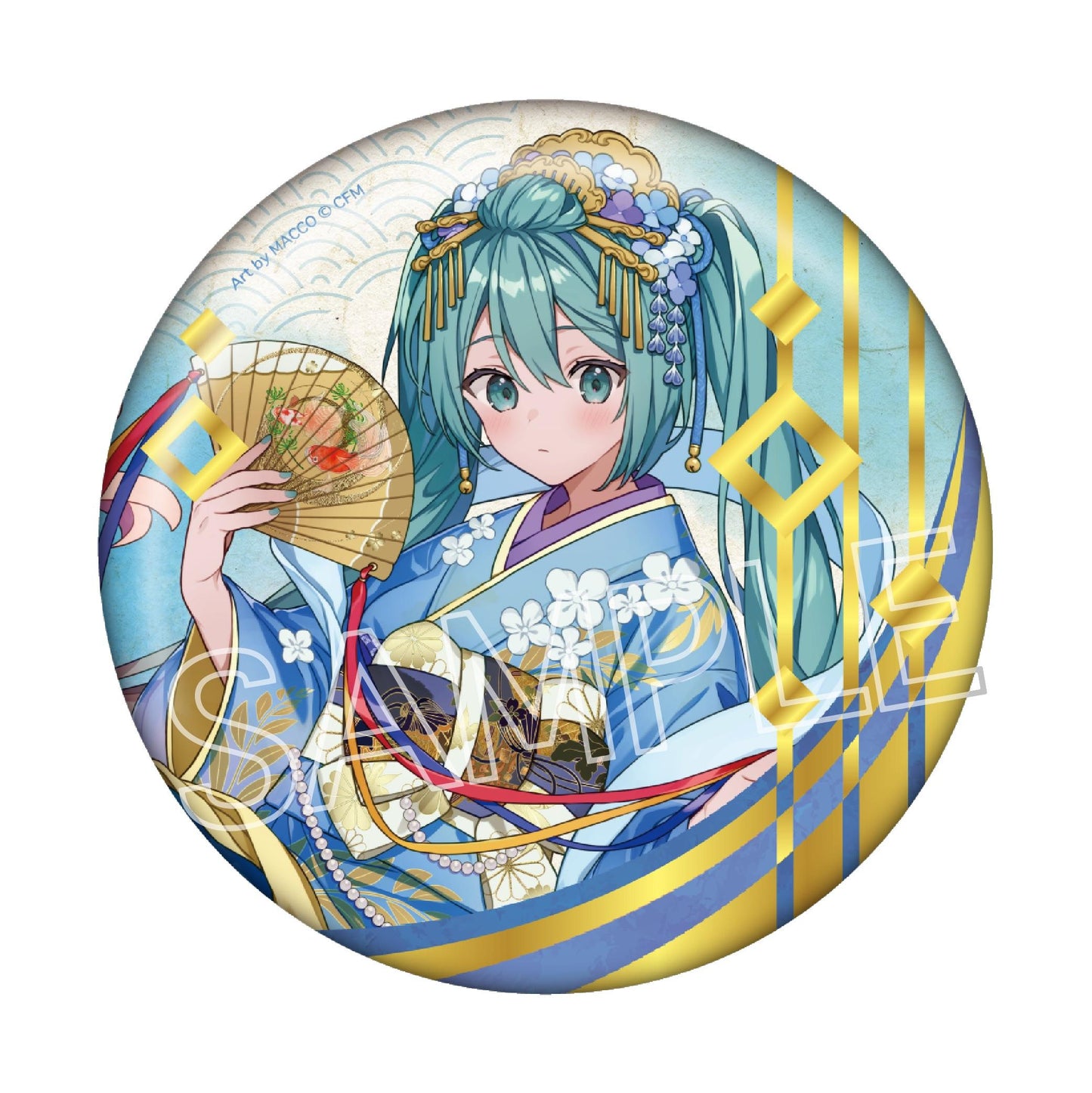 《初音未來》 百鬼夜行 -麗宴- 燙金大號徽章 B 人魚