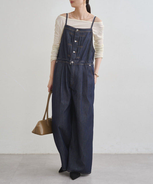 牛仔吊帶連體褲