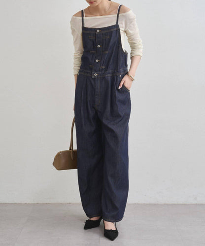 牛仔吊帶連體褲