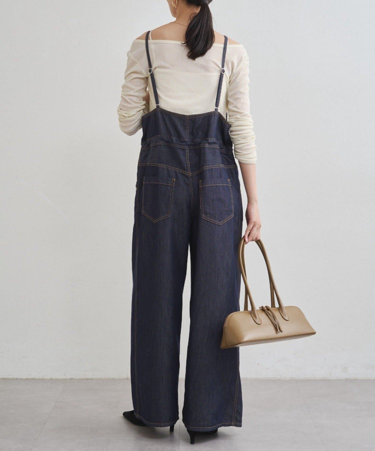 牛仔吊帶連體褲