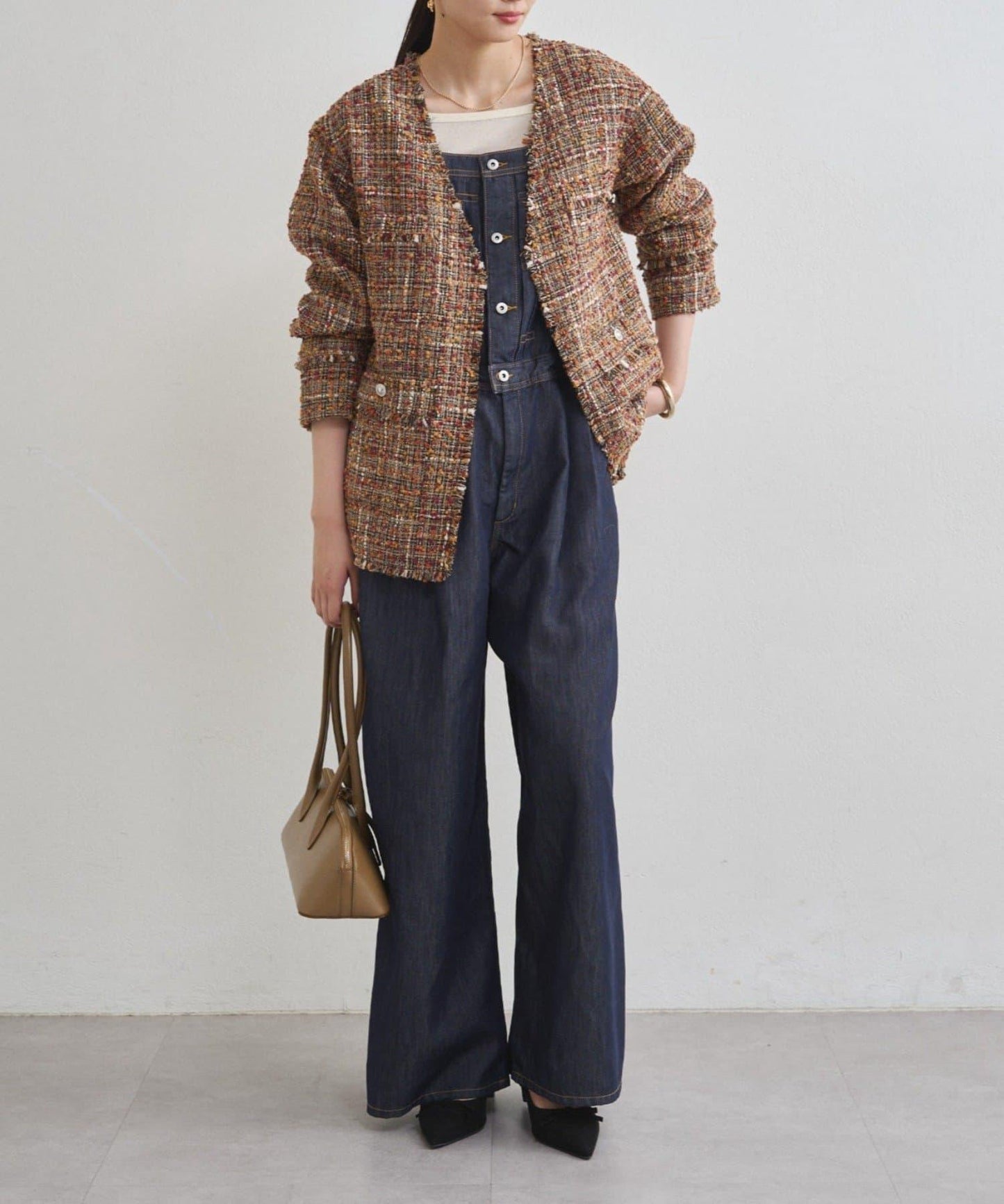 牛仔吊帶連體褲