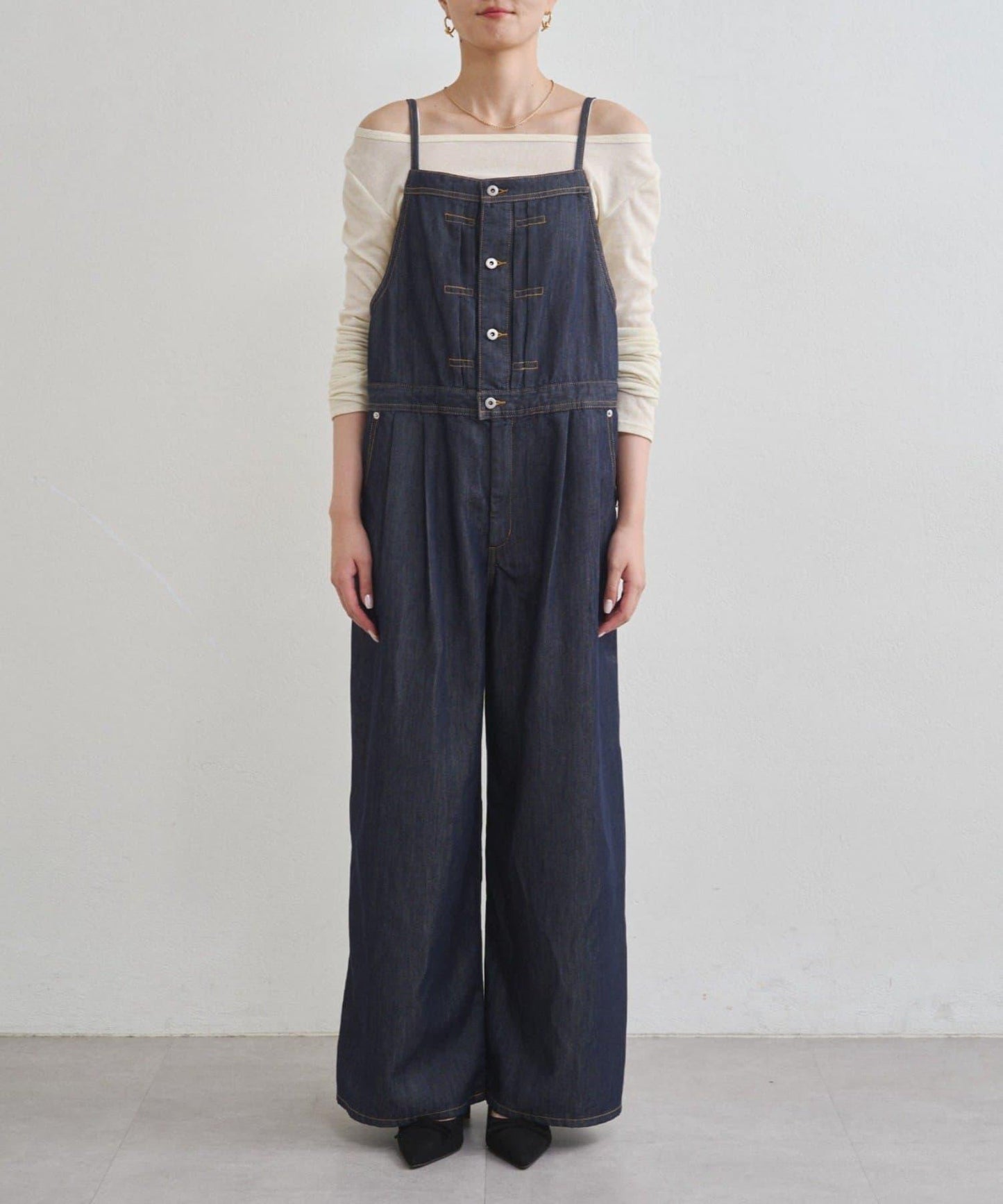 牛仔吊帶連體褲