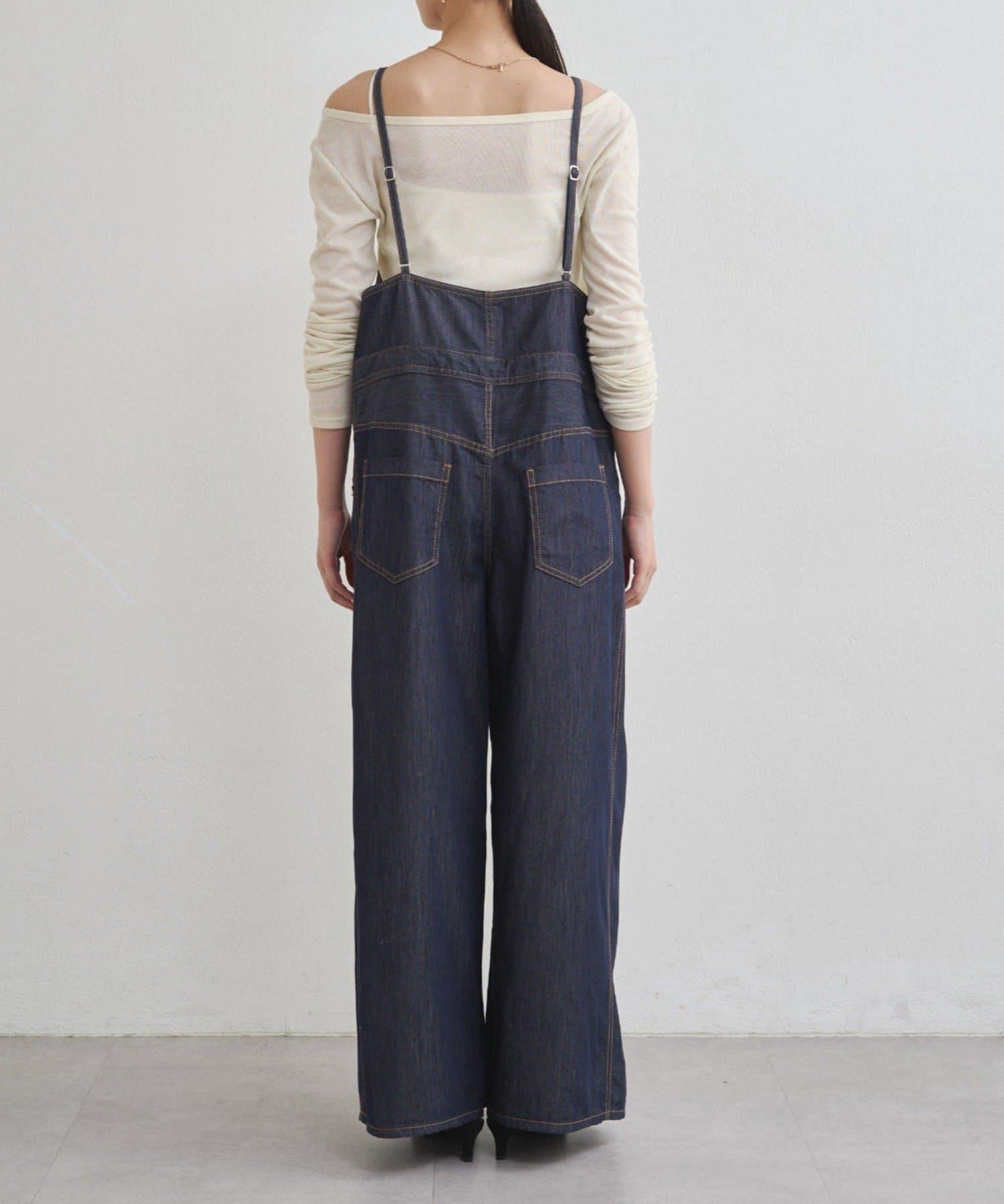 牛仔吊帶連體褲