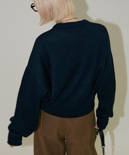 花呢花朵套頭針織衫