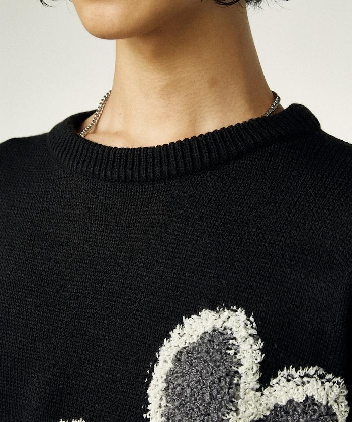 花呢花朵套頭針織衫