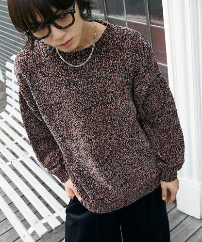 毛圈紗圓領針織衫