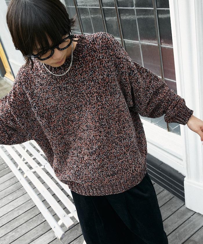 毛圈紗圓領針織衫