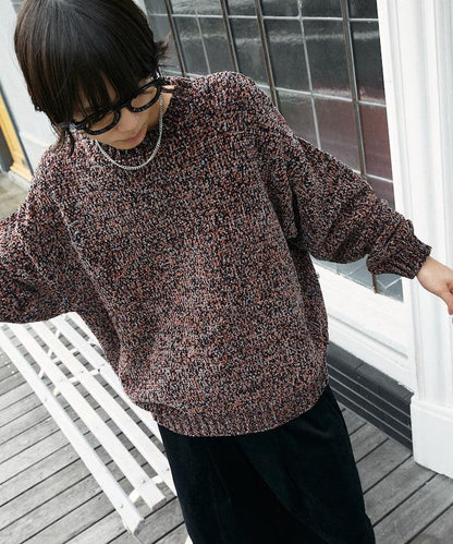 毛圈紗圓領針織衫