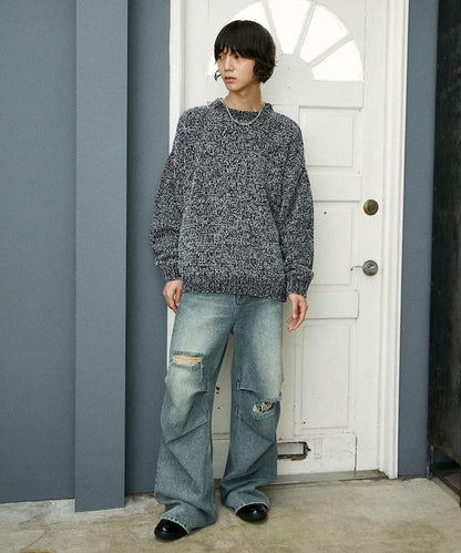 毛圈紗圓領針織衫