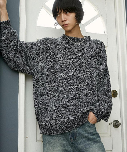 毛圈紗圓領針織衫