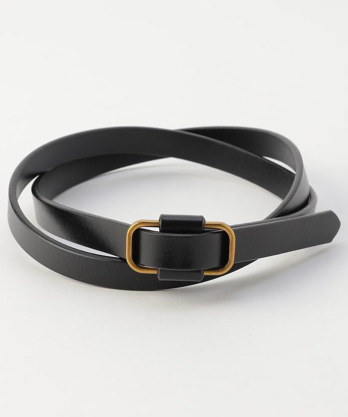 細條紋皮革腰帶