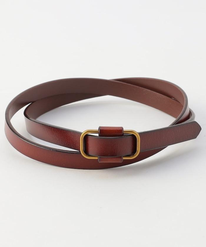 細條紋皮革腰帶