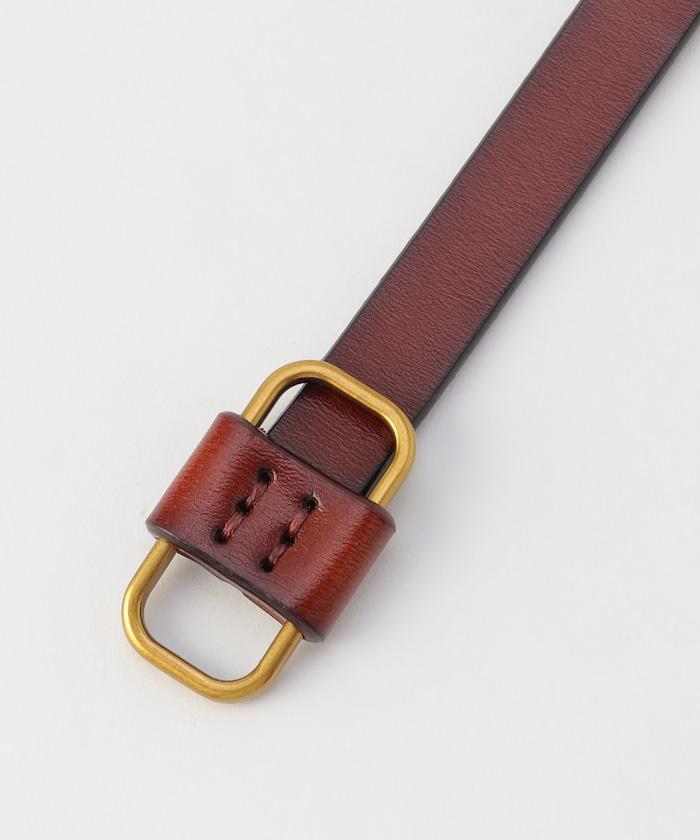 細條紋皮革腰帶