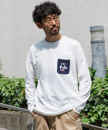 CHUMS×FREAK'S STORE特別款 Booby Bird針織口袋圓領長袖T恤